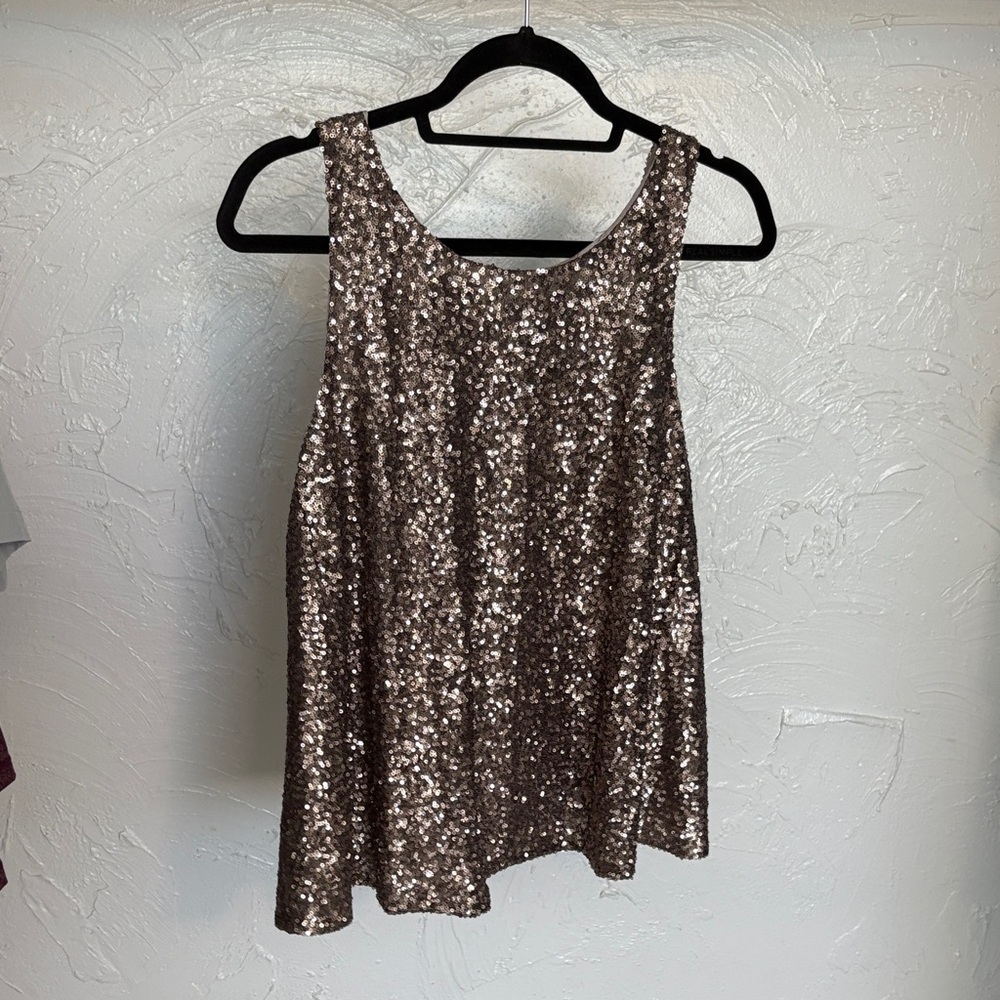 Lovers + Friends Glittering Sequin Tank Top - Brown